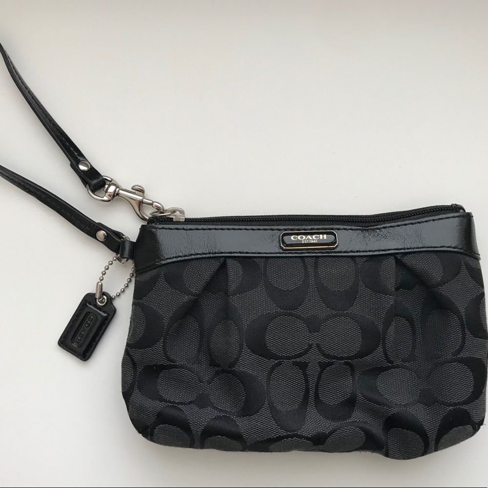 Black Coach Signature Wristlet